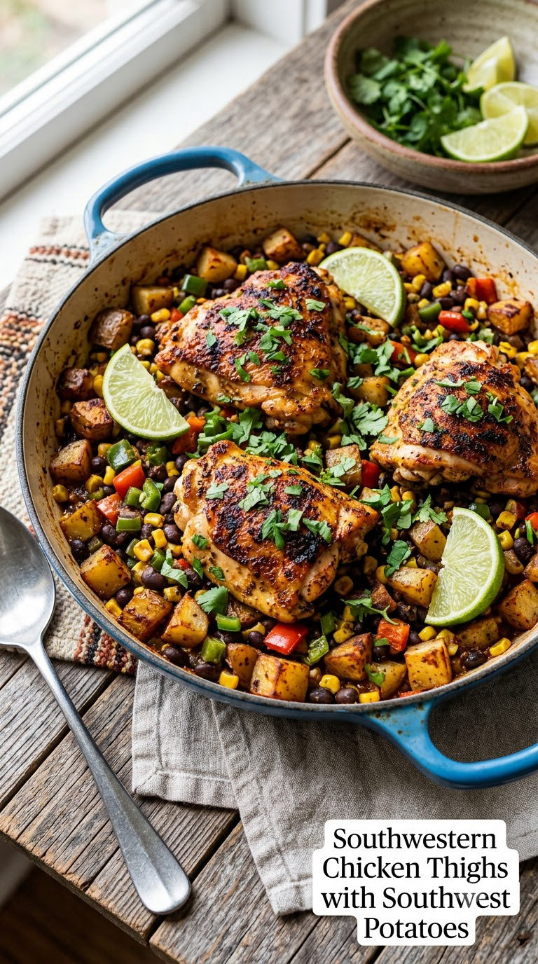 Southwestern Chicken Thighs with Southwest Potatoes