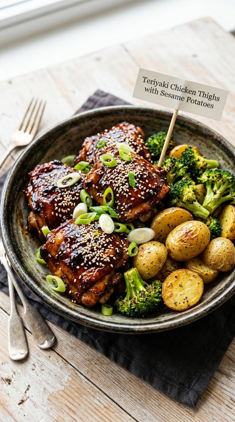 Teriyaki Chicken Thighs with Sesame Potatoes