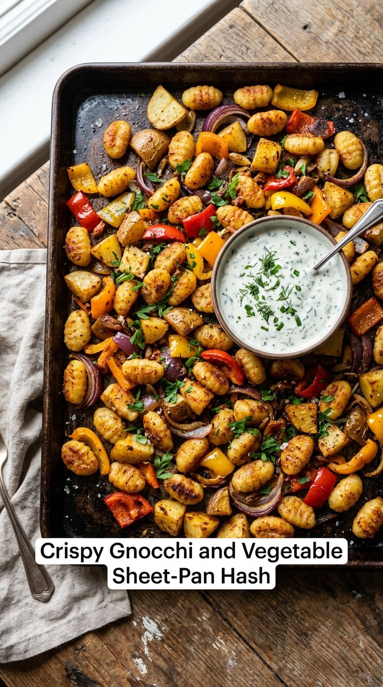 Crispy Gnocchi and Vegetable Sheet-Pan Hash