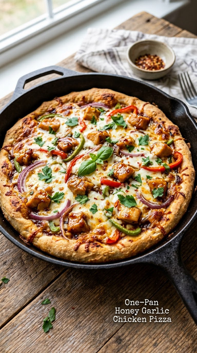 One-Pan Honey Garlic Chicken Pizza