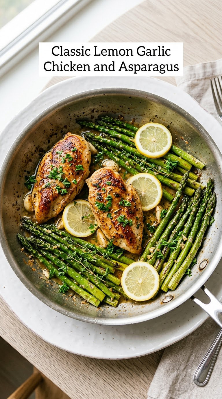 Classic Lemon Garlic Chicken and Asparagus