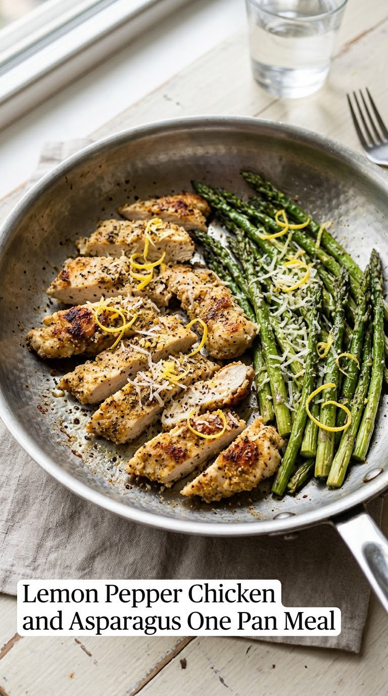 Lemon Pepper Chicken and Asparagus One Pan Meal