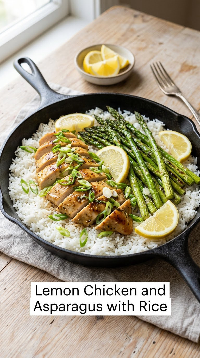 Lemon Chicken and Asparagus with Rice
