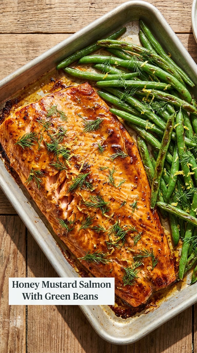 Honey Mustard Salmon With Green Beans