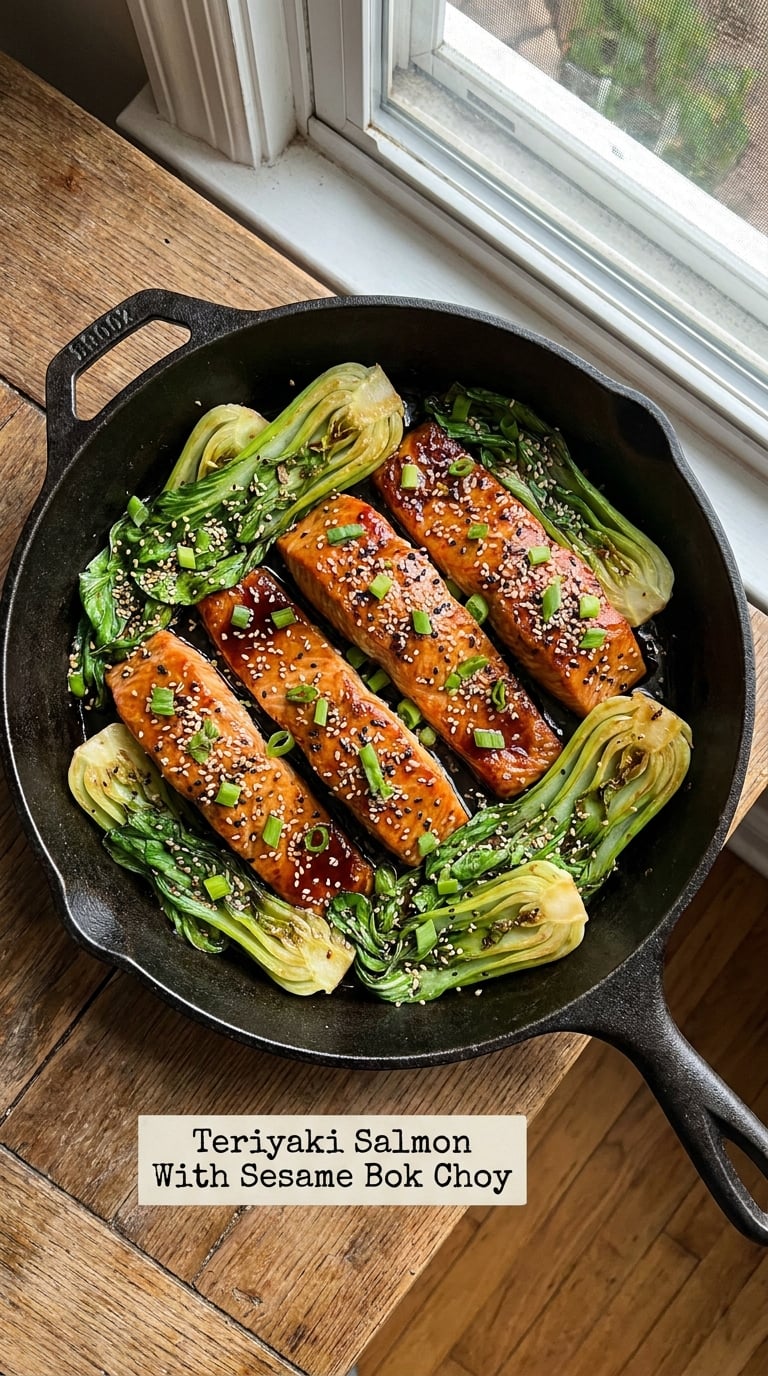 Teriyaki Salmon With Sesame Bok Choy