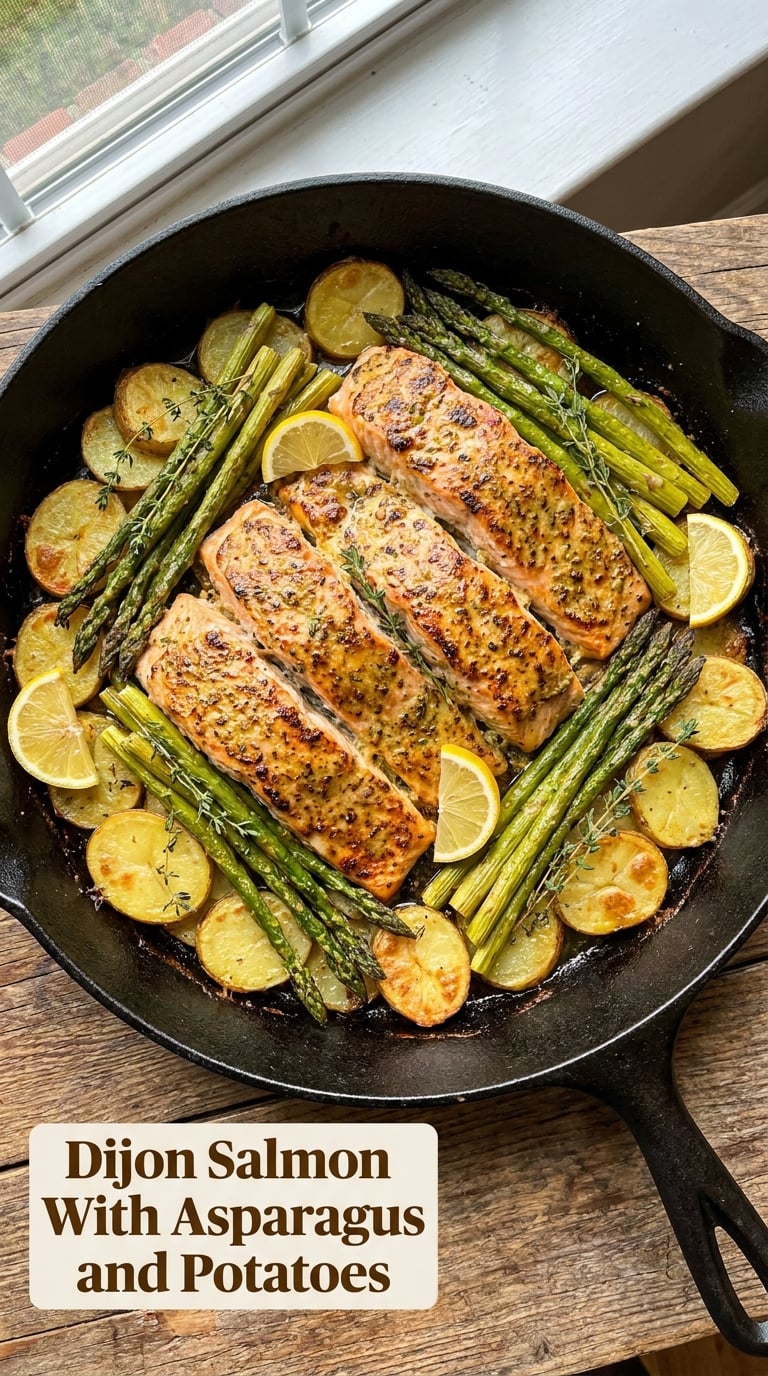 Dijon Salmon With Asparagus and Potatoes