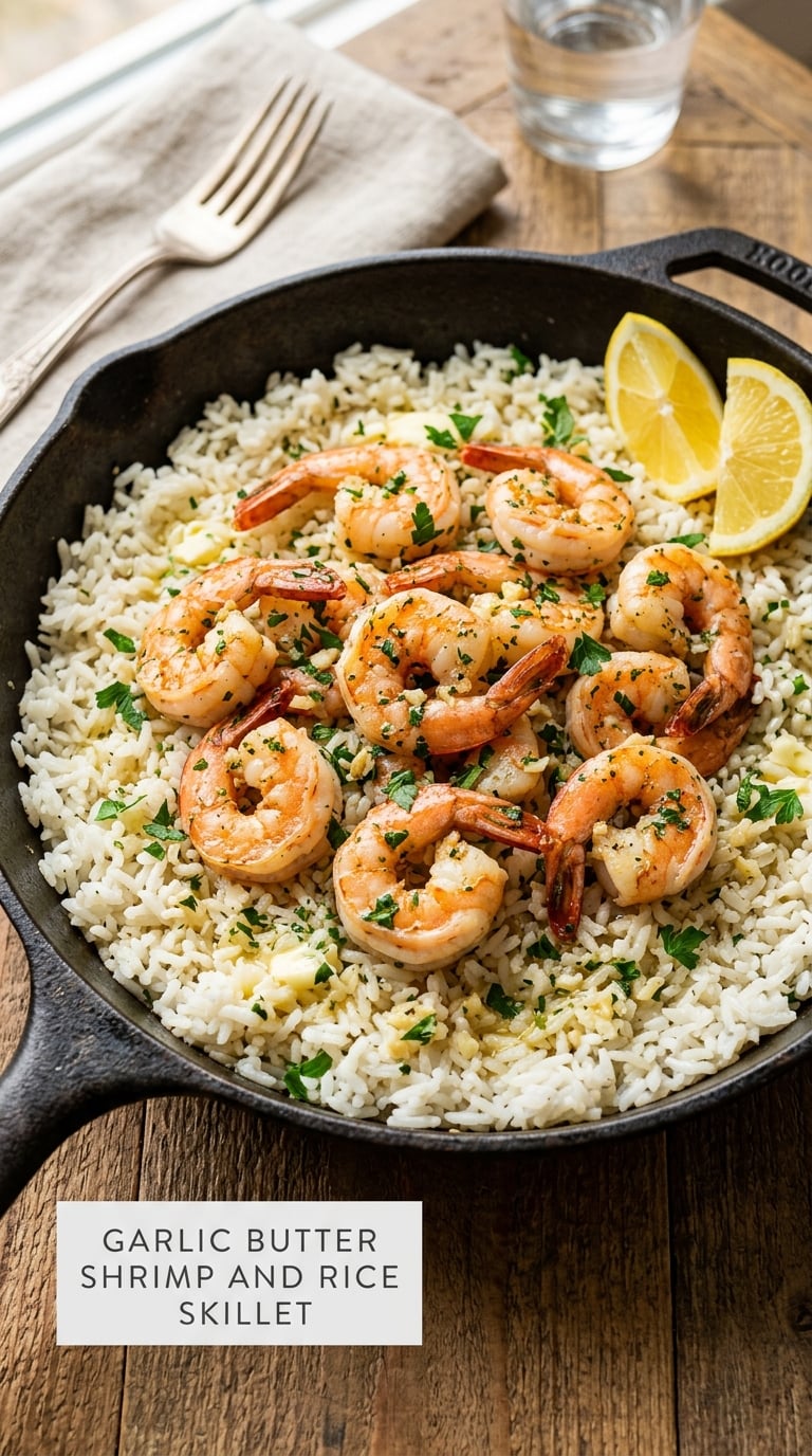 Garlic Lemon Shrimp and Rice