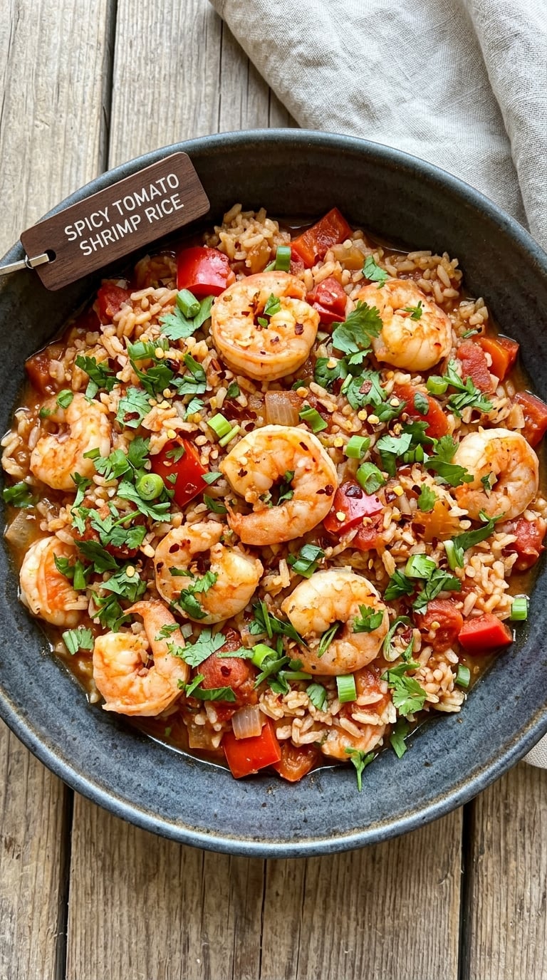 Spicy Tomato Shrimp Rice