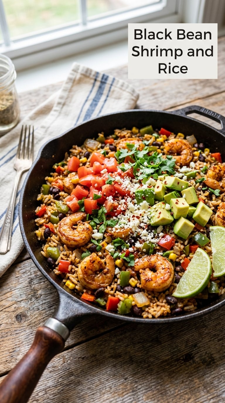 Black Bean Shrimp and Rice
