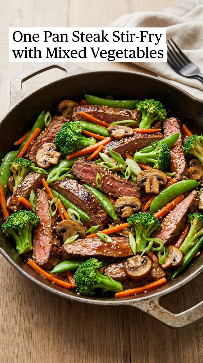 One Pan Steak Stir-Fry with Mixed Vegetables