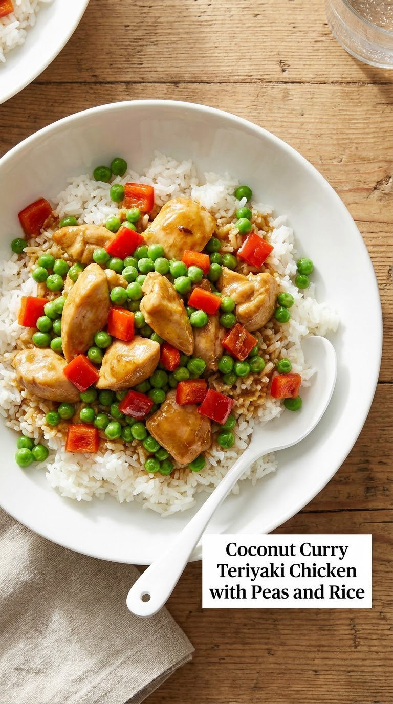 Coconut Curry Teriyaki Chicken with Peas and Rice