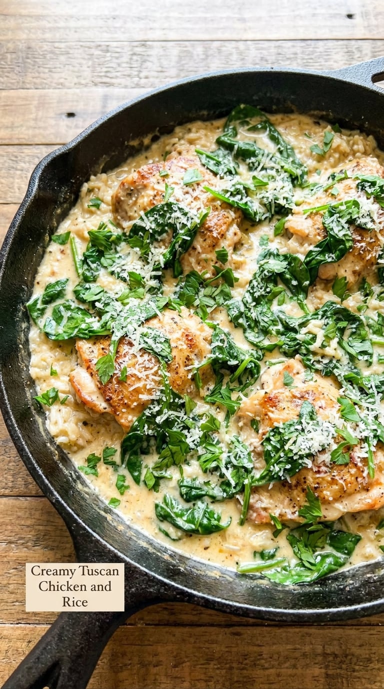 Creamy Tuscan Chicken and Rice