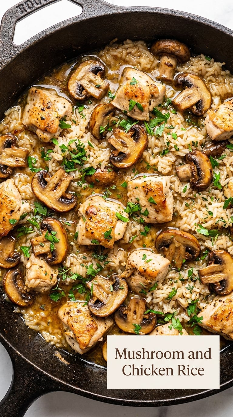 Mushroom and Chicken Rice