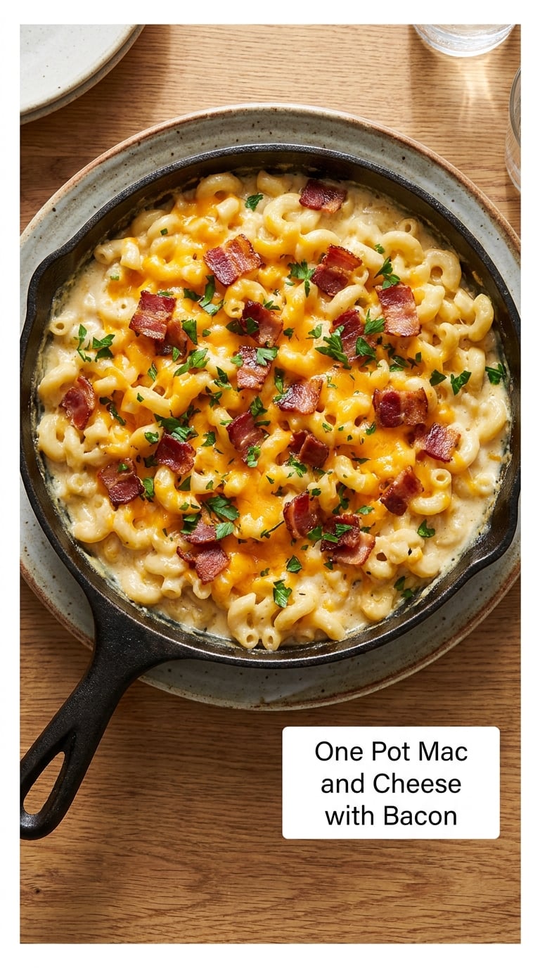 One Pot Mac and Cheese with Bacon