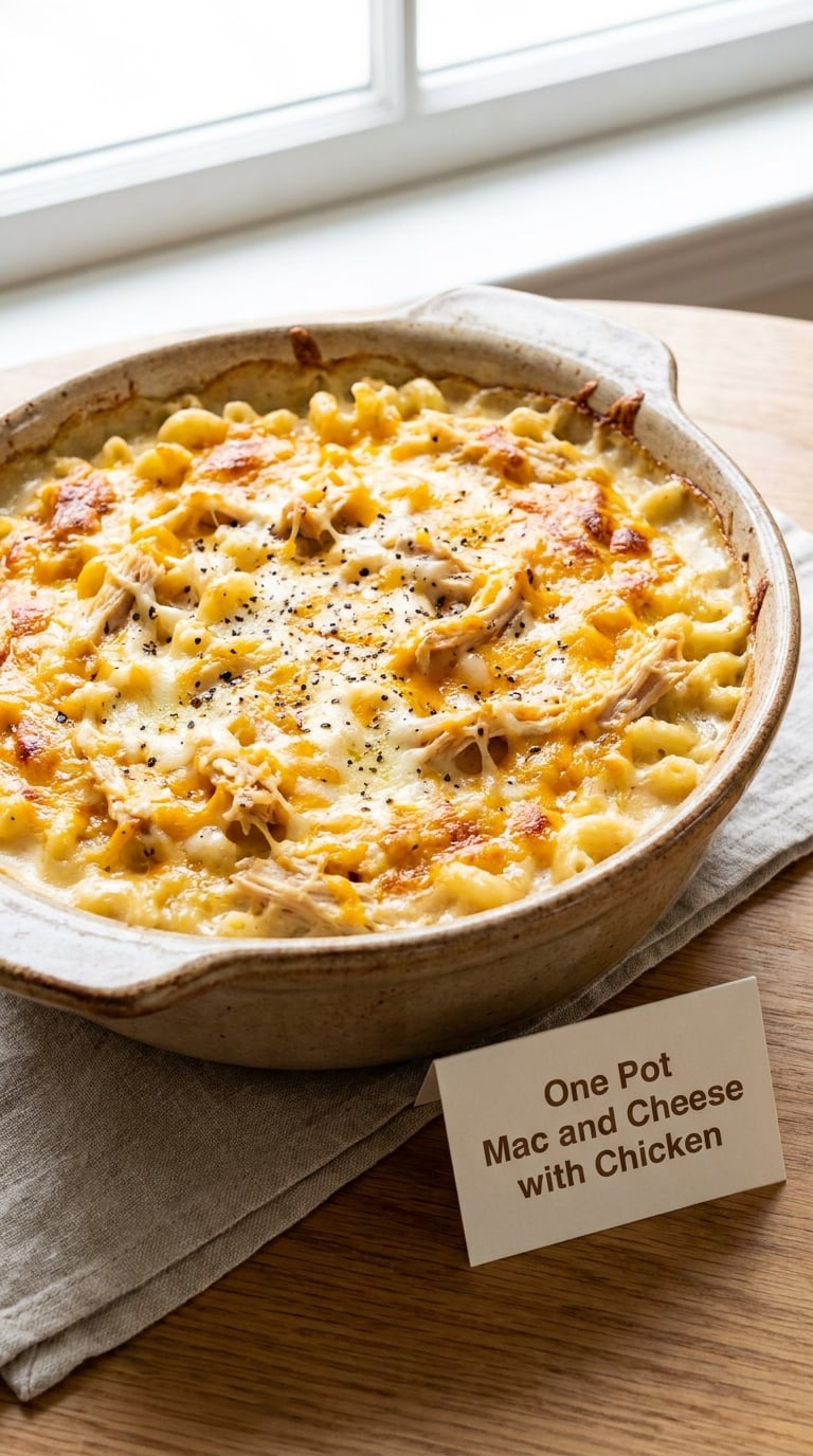 One Pot Mac and Cheese with Chicken