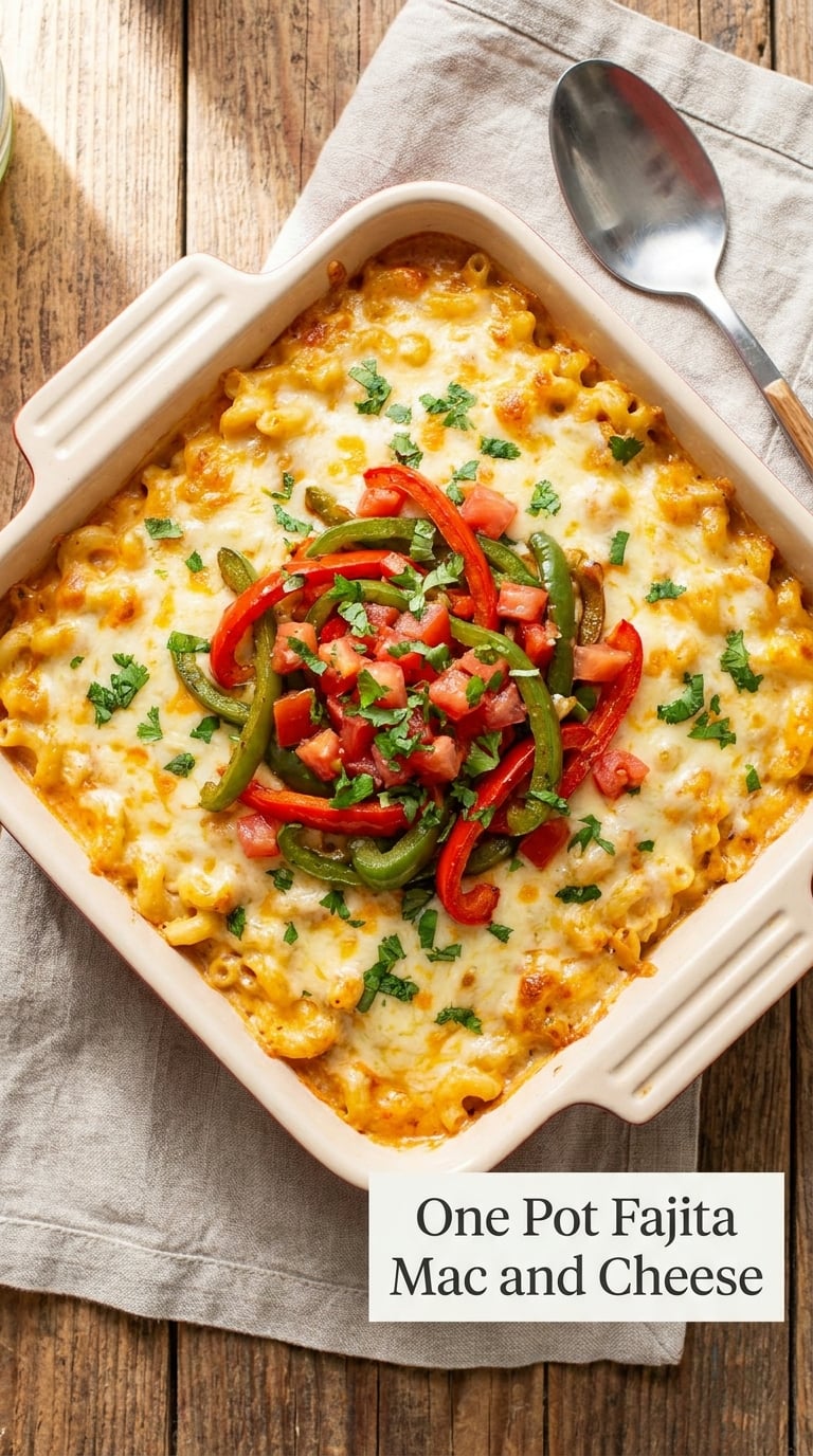 One Pot Fajita Mac and Cheese