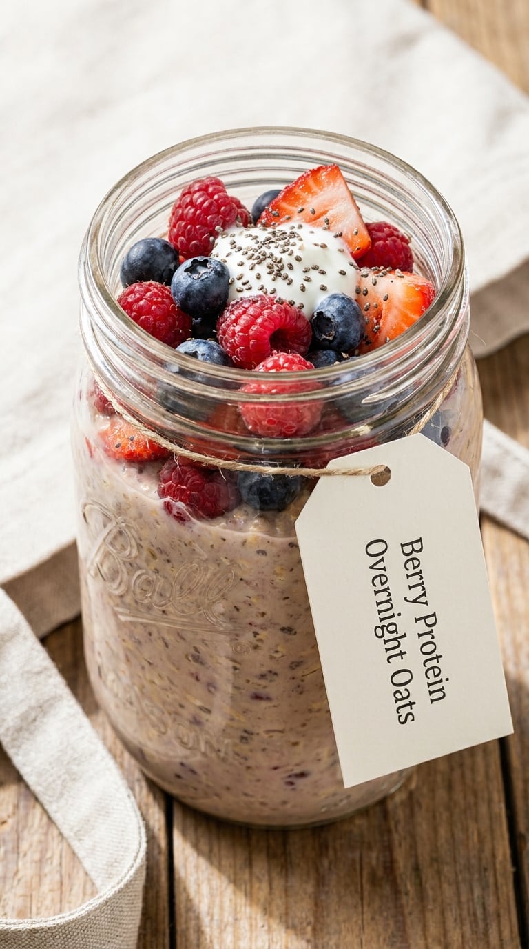 Berry Protein Overnight Oats
