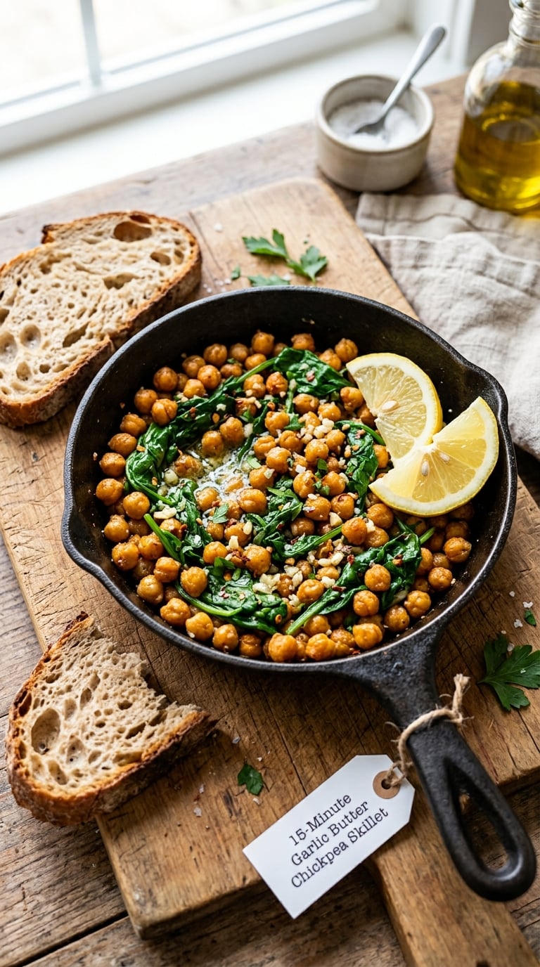 10-Minute Lemon Chickpea Pasta