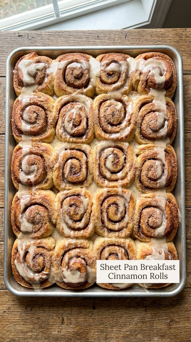 Sheet Pan Breakfast Cinnamon Rolls