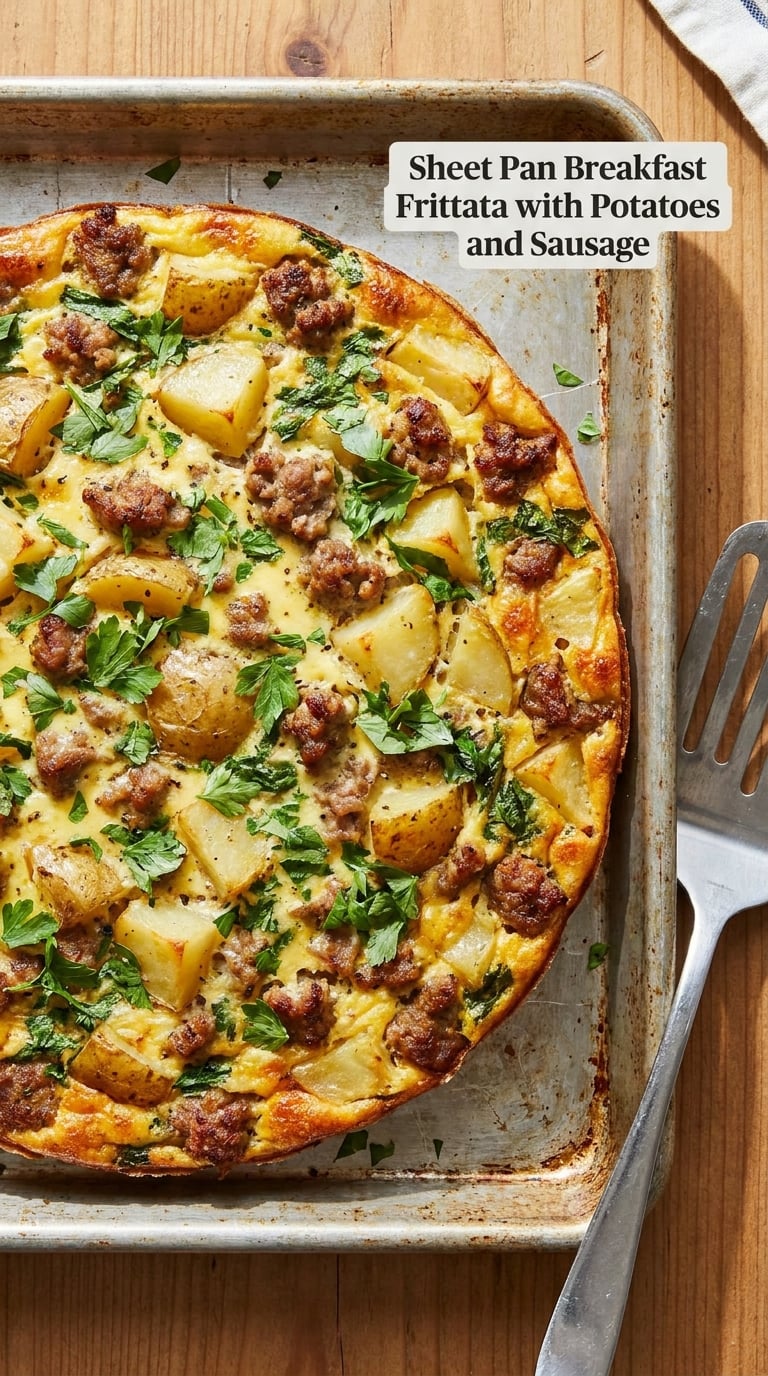 Sheet Pan Breakfast Frittata with Potatoes and Sausage