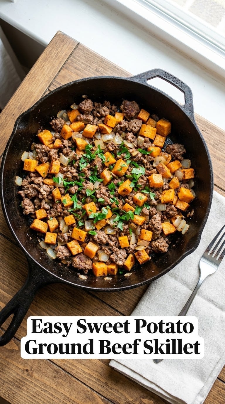 Easy Sweet Potato Ground Beef Skillet