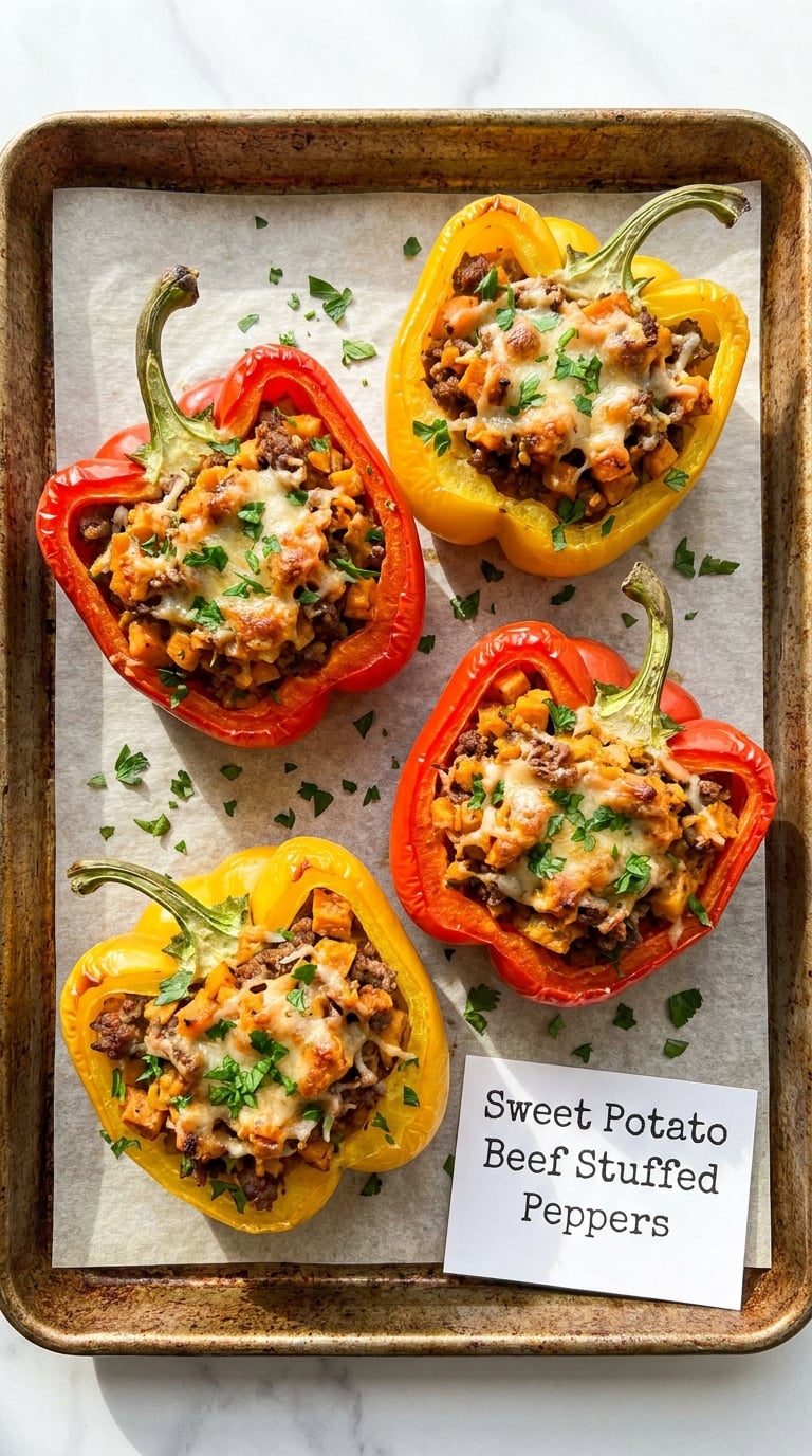 Sweet Potato Beef Stuffed Peppers