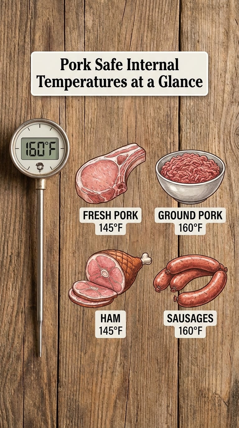 Pork Safe Internal Temperatures at a Glance
