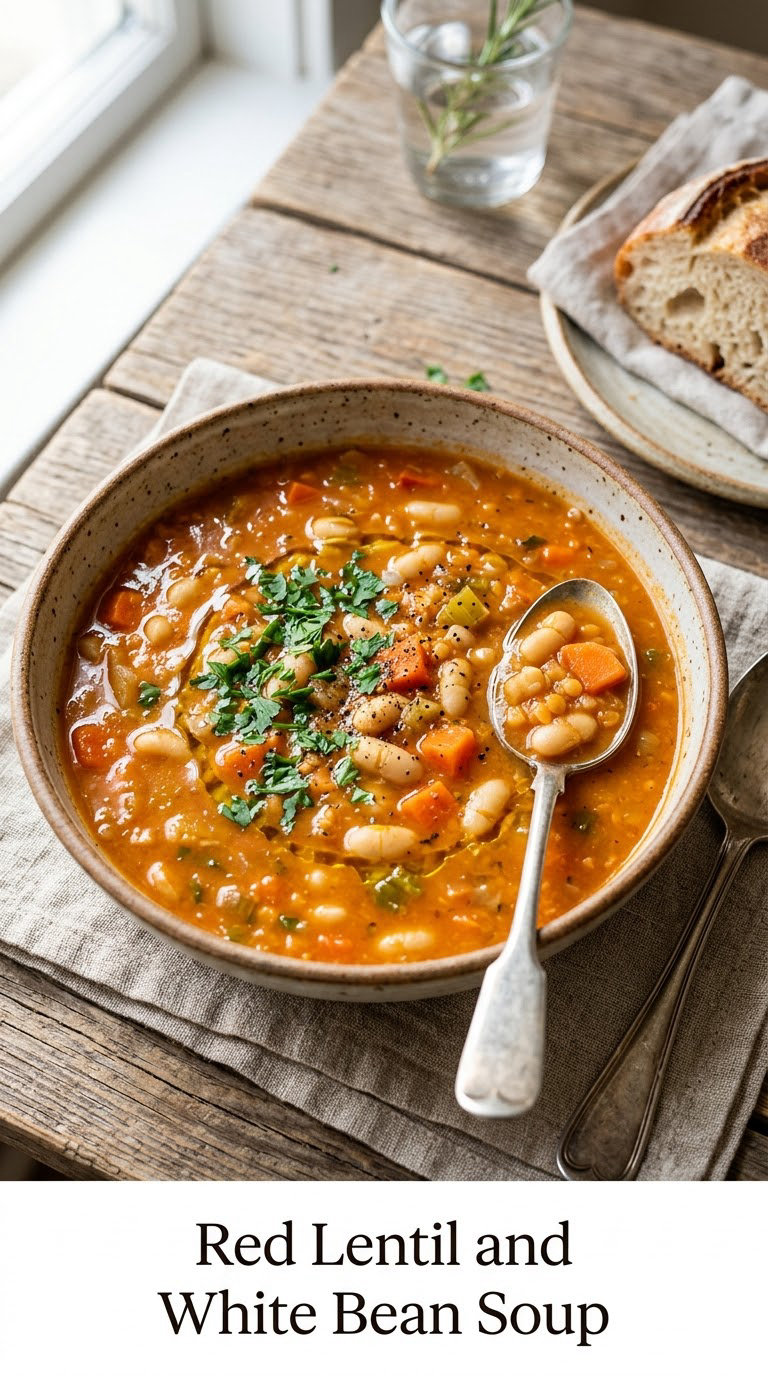 Red Lentil and White Bean Soup