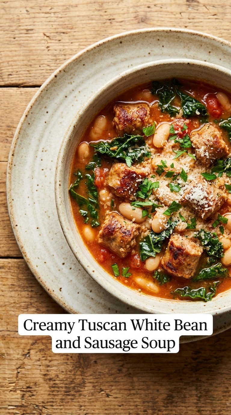 Creamy Tuscan White Bean and Sausage Soup