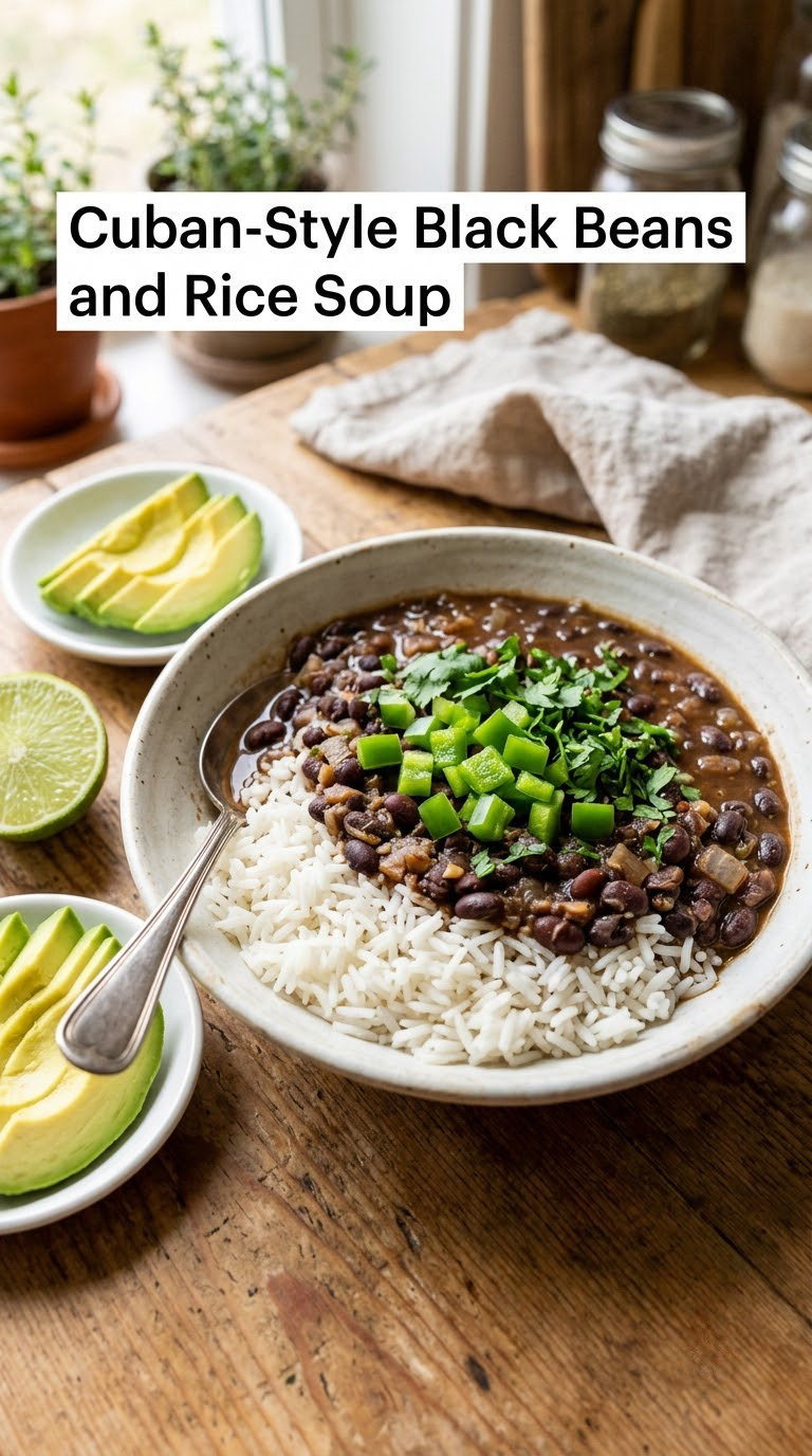 Cuban-Style Black Beans and Rice Soup