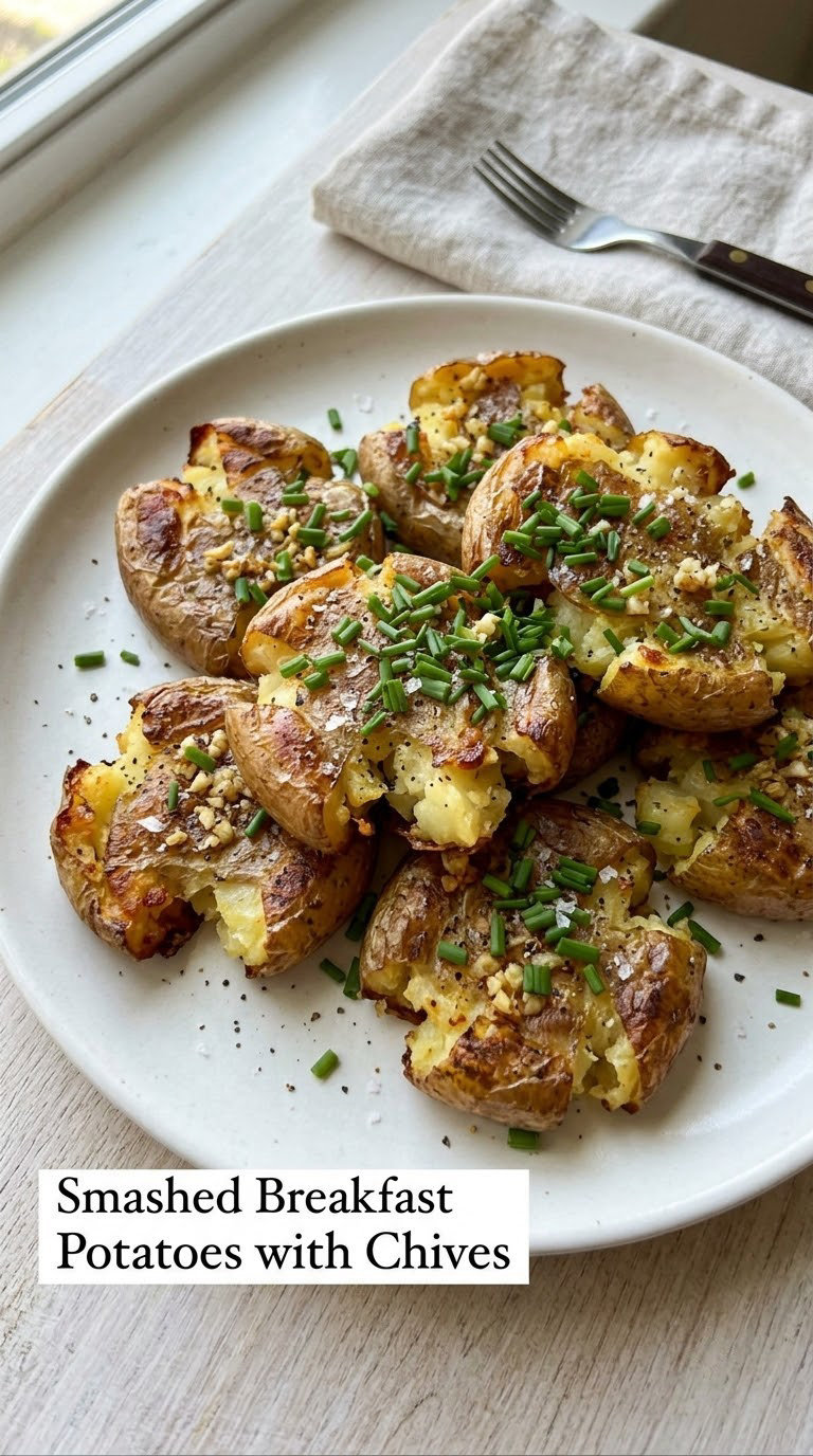 Smashed Breakfast Potatoes with Chives