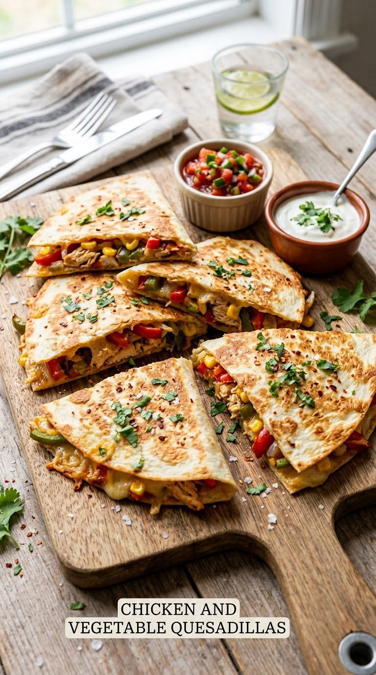 Chicken and Vegetable Quesadillas