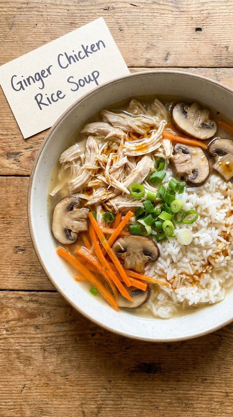 Ginger Chicken Rice Soup