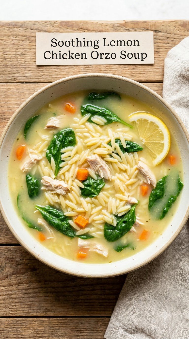 Soothing Lemon Chicken Orzo Soup