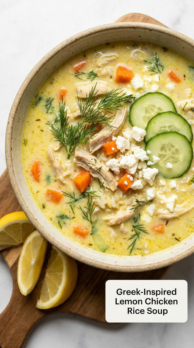 Greek-Inspired Lemon Chicken Rice Soup