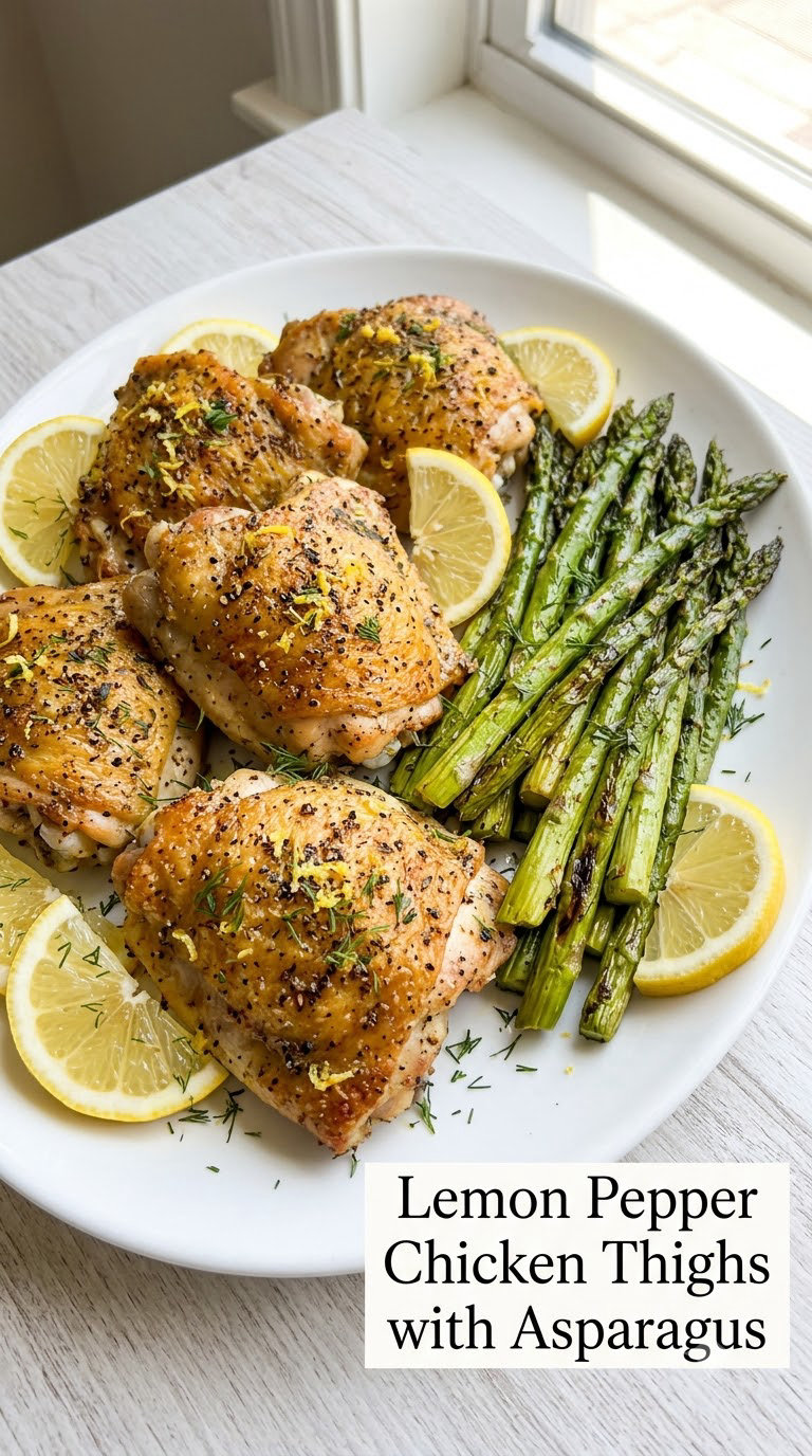 Lemon Pepper Chicken Thighs with Asparagus