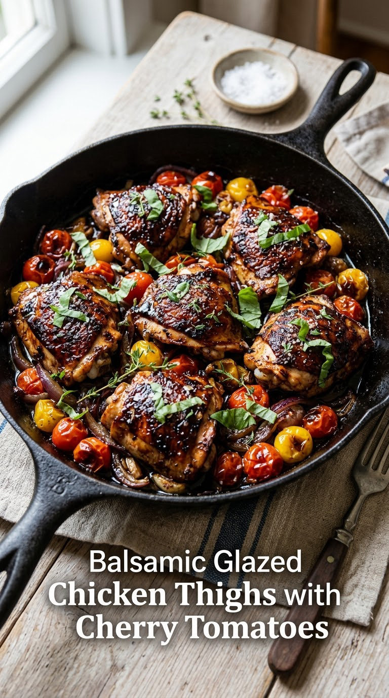 Balsamic Glazed Chicken Thighs with Cherry Tomatoes