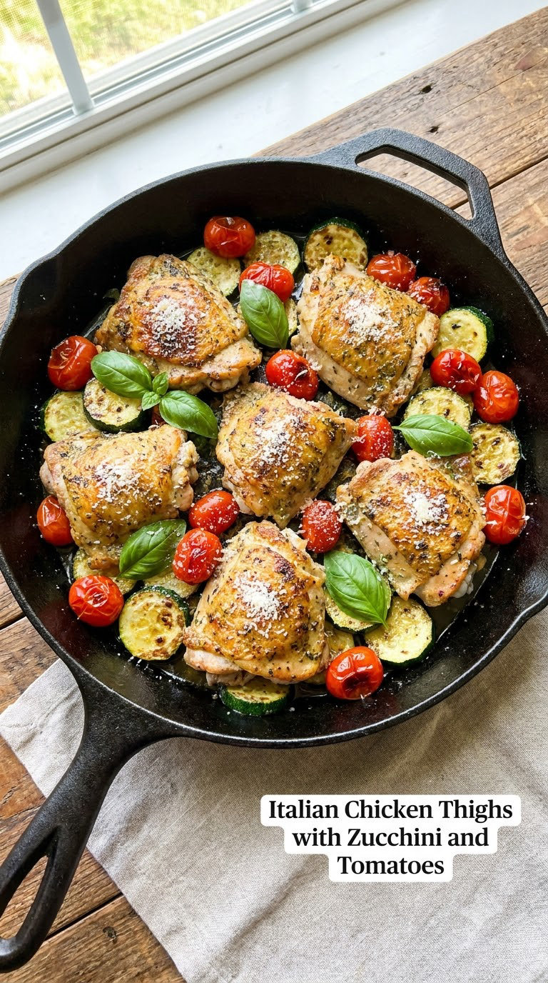 Italian Chicken Thighs with Zucchini and Tomatoes