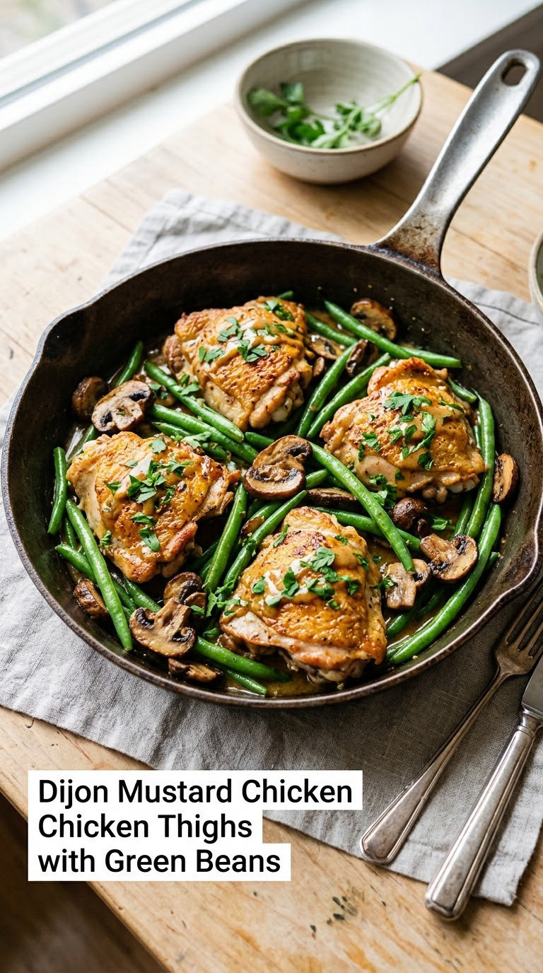 Dijon Mustard Chicken Thighs with Green Beans