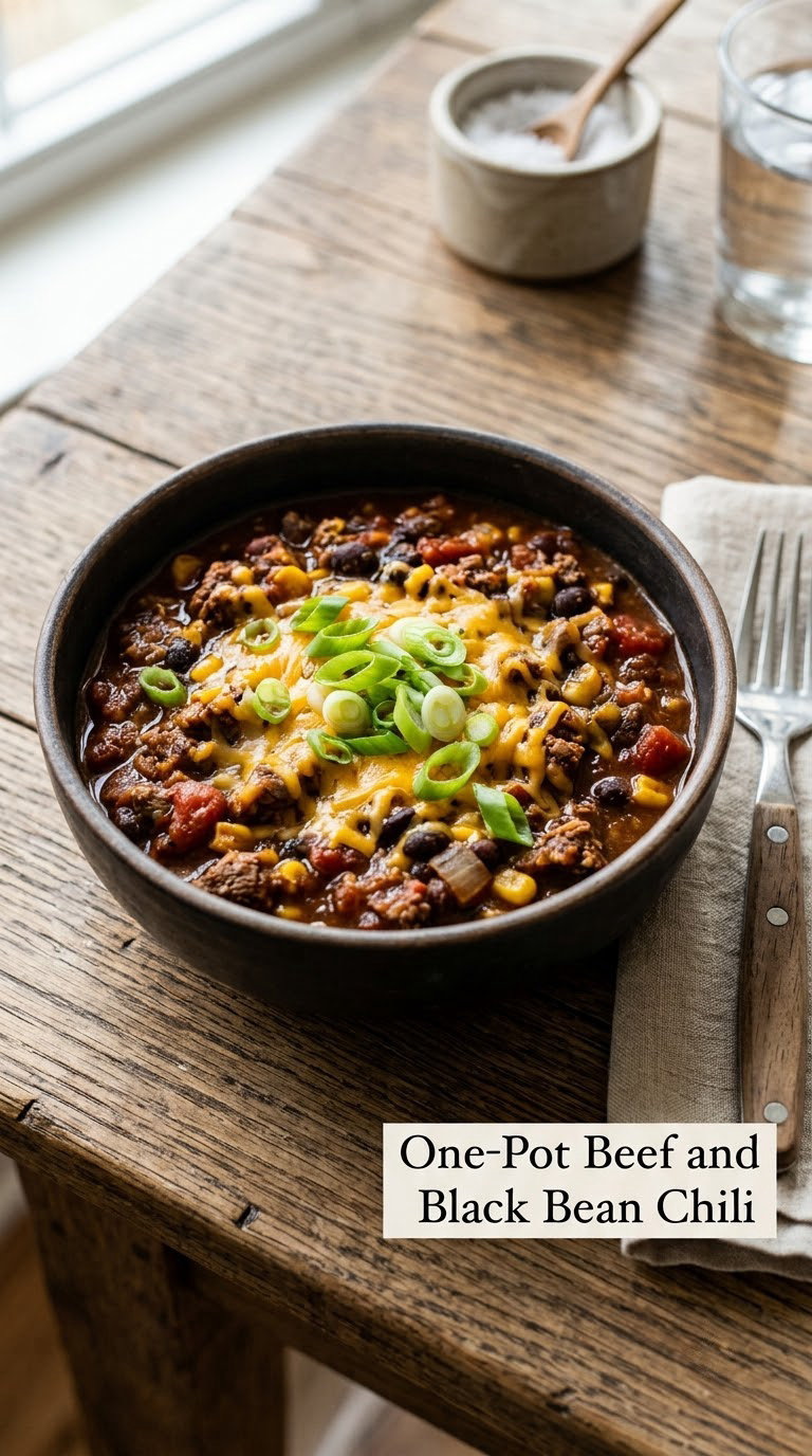 One-Pot Beef and Black Bean Chili