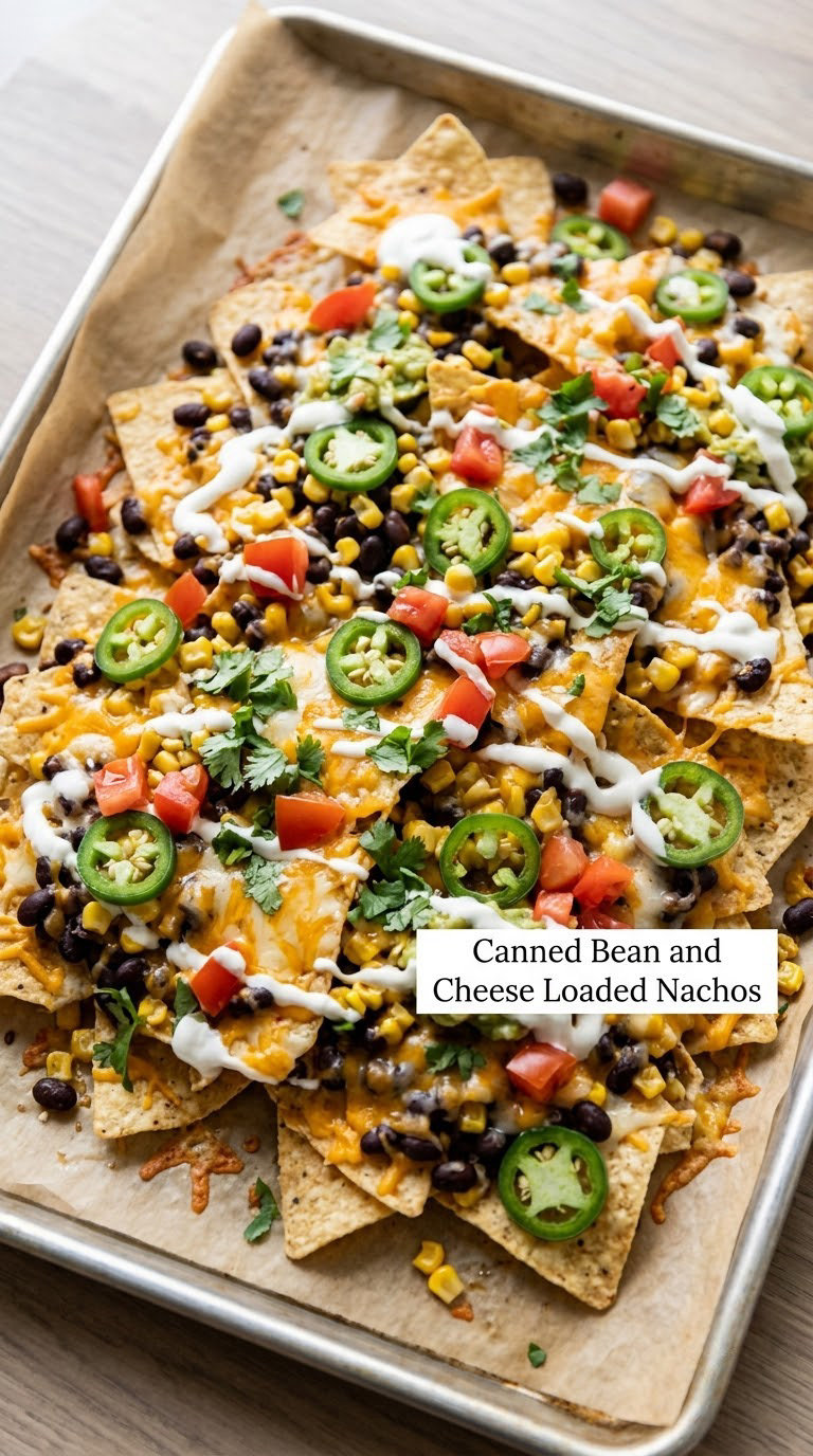 Canned Bean and Cheese Loaded Nachos