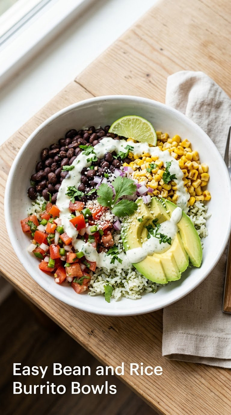 Easy Bean and Rice Burrito Bowls