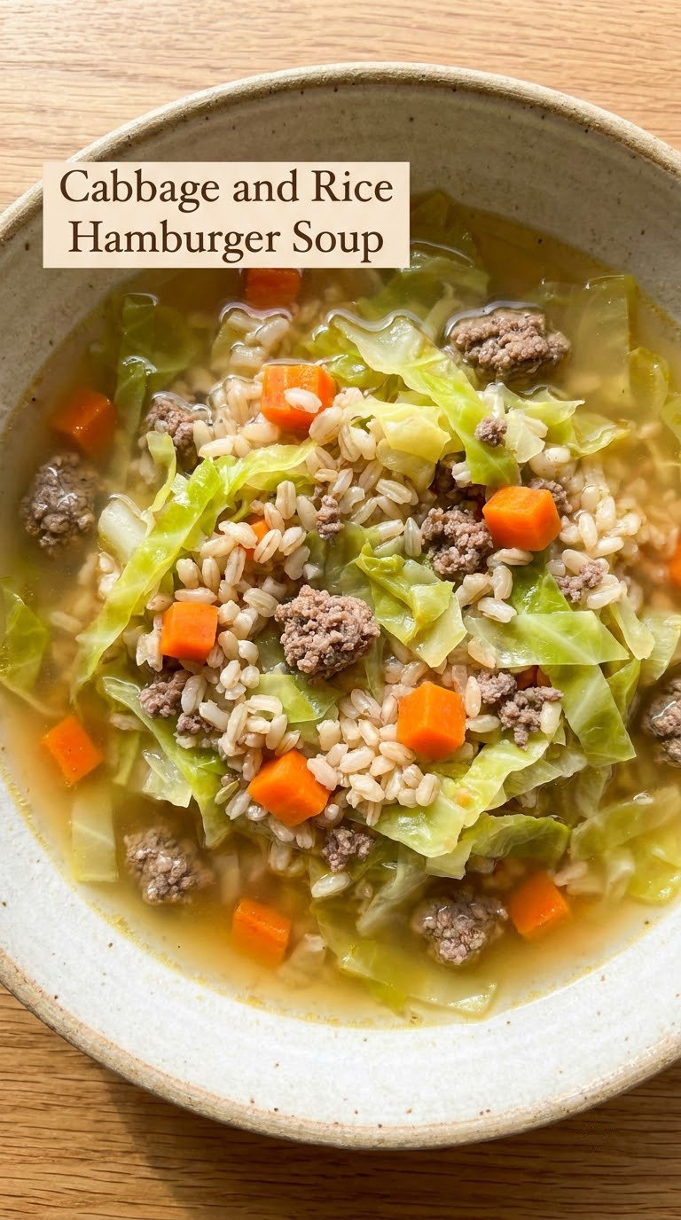Cabbage and Rice Hamburger Soup