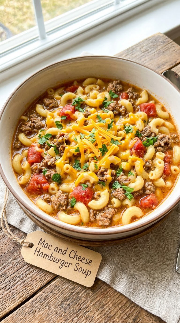 Mac and Cheese Hamburger Soup