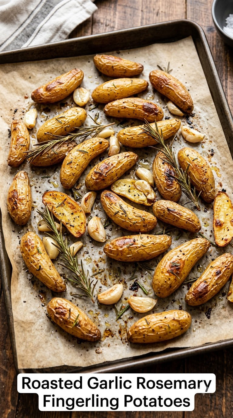Roasted Garlic Rosemary Fingerling Potatoes