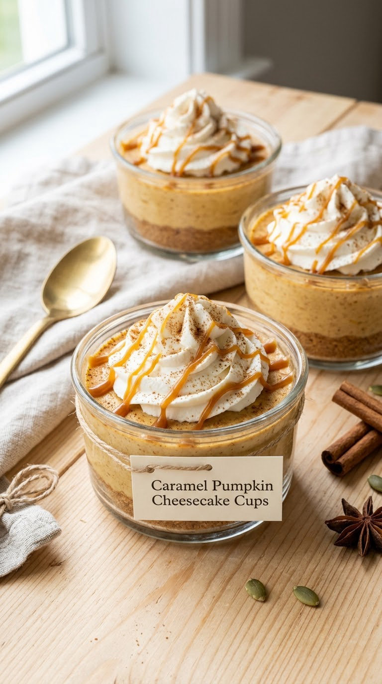 Caramel Pumpkin Cheesecake Cups
