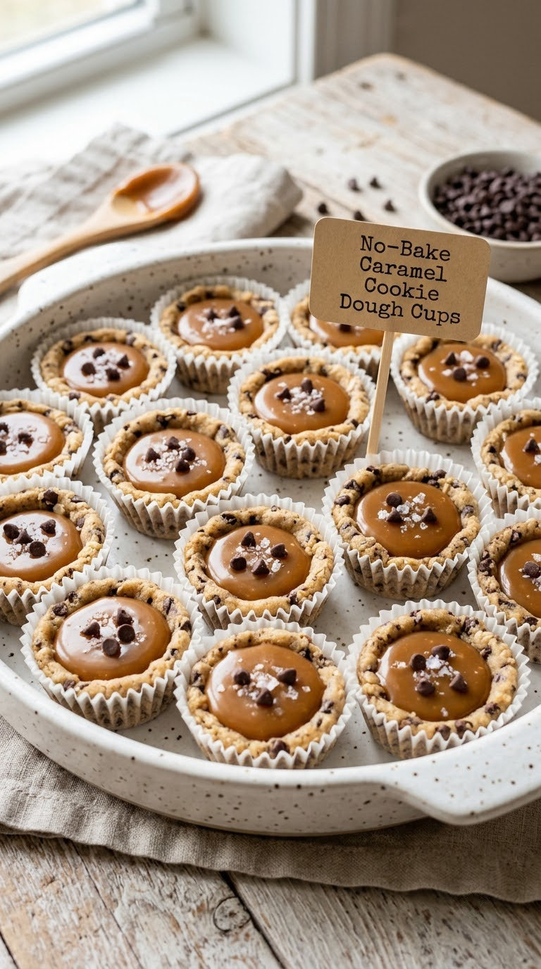 No-Bake Caramel Cookie Dough Cups