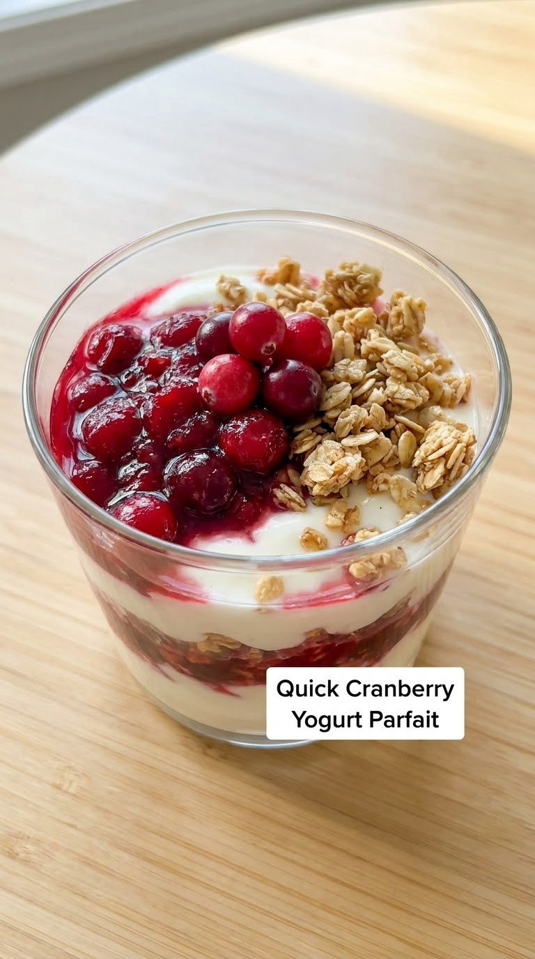 Quick Cranberry Yogurt Parfait