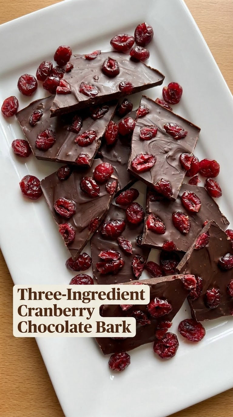Three-Ingredient Cranberry Chocolate Bark