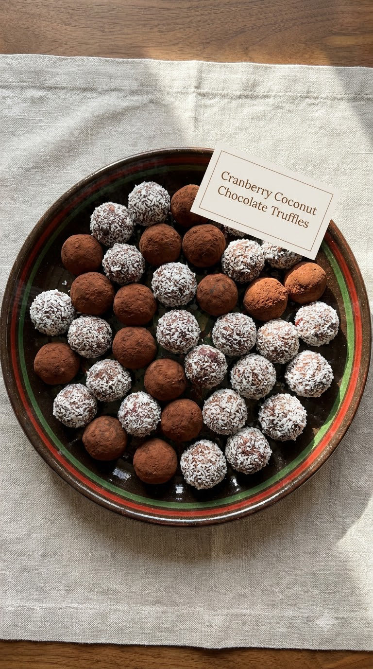 Cranberry Coconut Chocolate Truffles